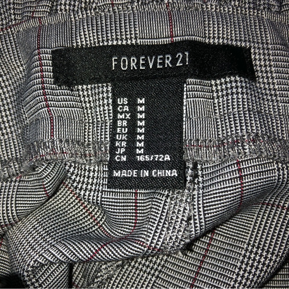 Forever 21 Plaid Paper Bag Waist Ankle Pants with Tie - Picture 4 of 5